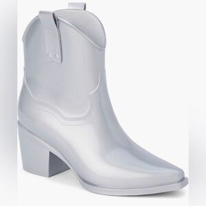 Beach by Matisse Metallic Silver Oakley Western Rain Boot Water Resistant 9 NIB